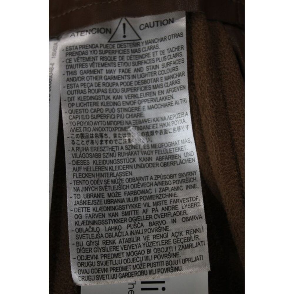Zara Women Mini Brown Faux Leather Skirt Button Casual Size XS - Picture 4 of 5